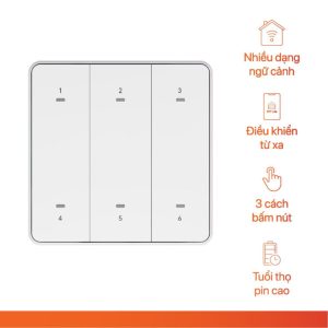 Công tắc bấm ngữ cảnh vuông 6 nút Athena