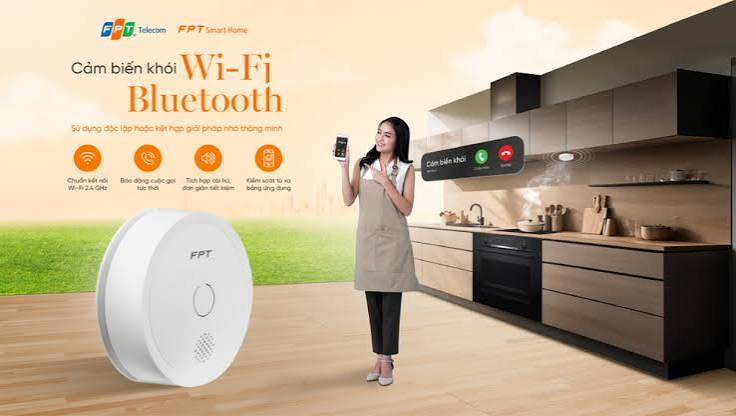 Cảm biến khói wi-fi FPT Smart Home giải pháp cảnh báo cháy sớm